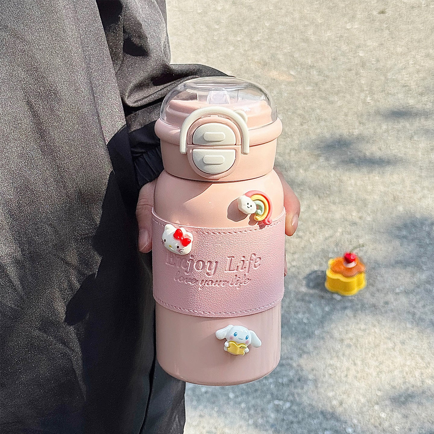 Damen multifunktionale Trinkflasche mit kreativen Silikon-Elementen Brehn
