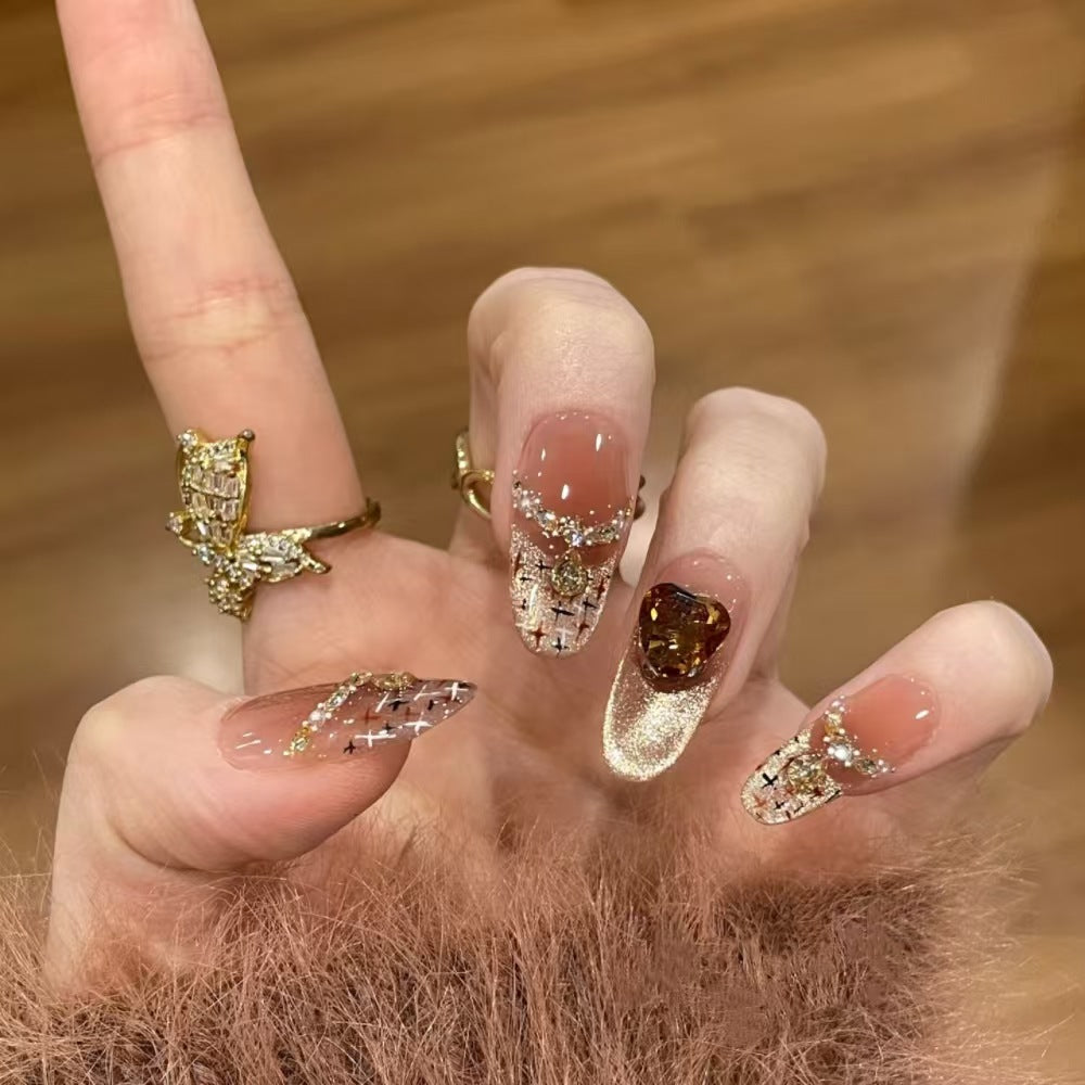 Künstlerische Eleganz Press-On Nagelset Brehn