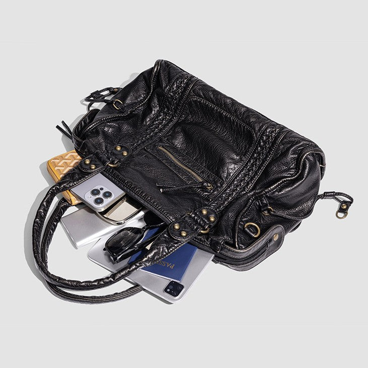 Distressed Leder Satchel Tasche Brehn