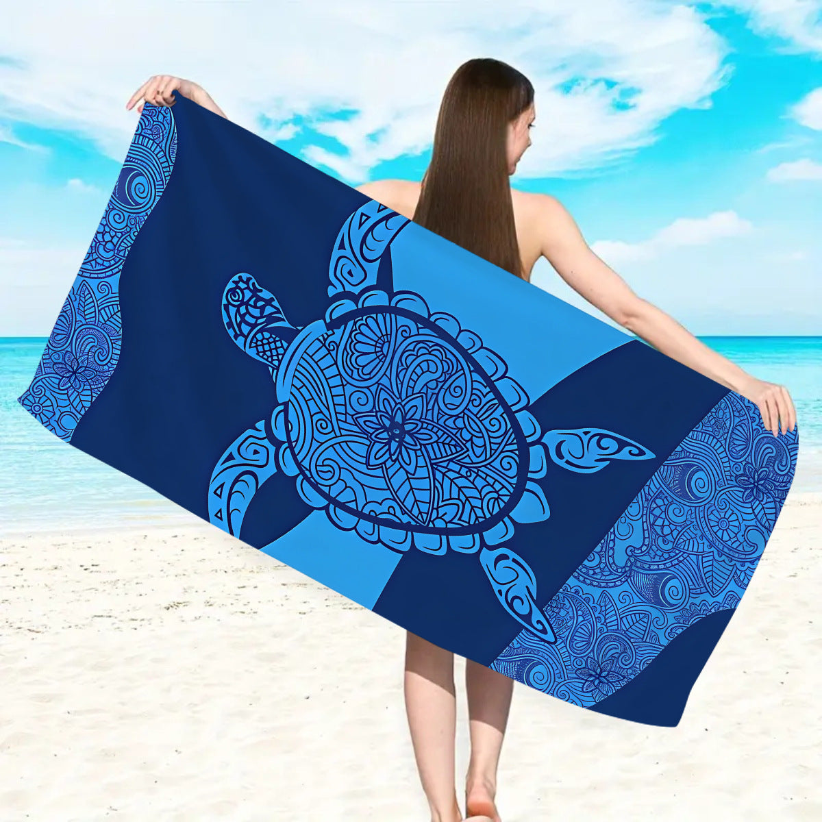 Mikrofaser Strandtuch mit exklusivem Schildkrötenmotiv Brehn
