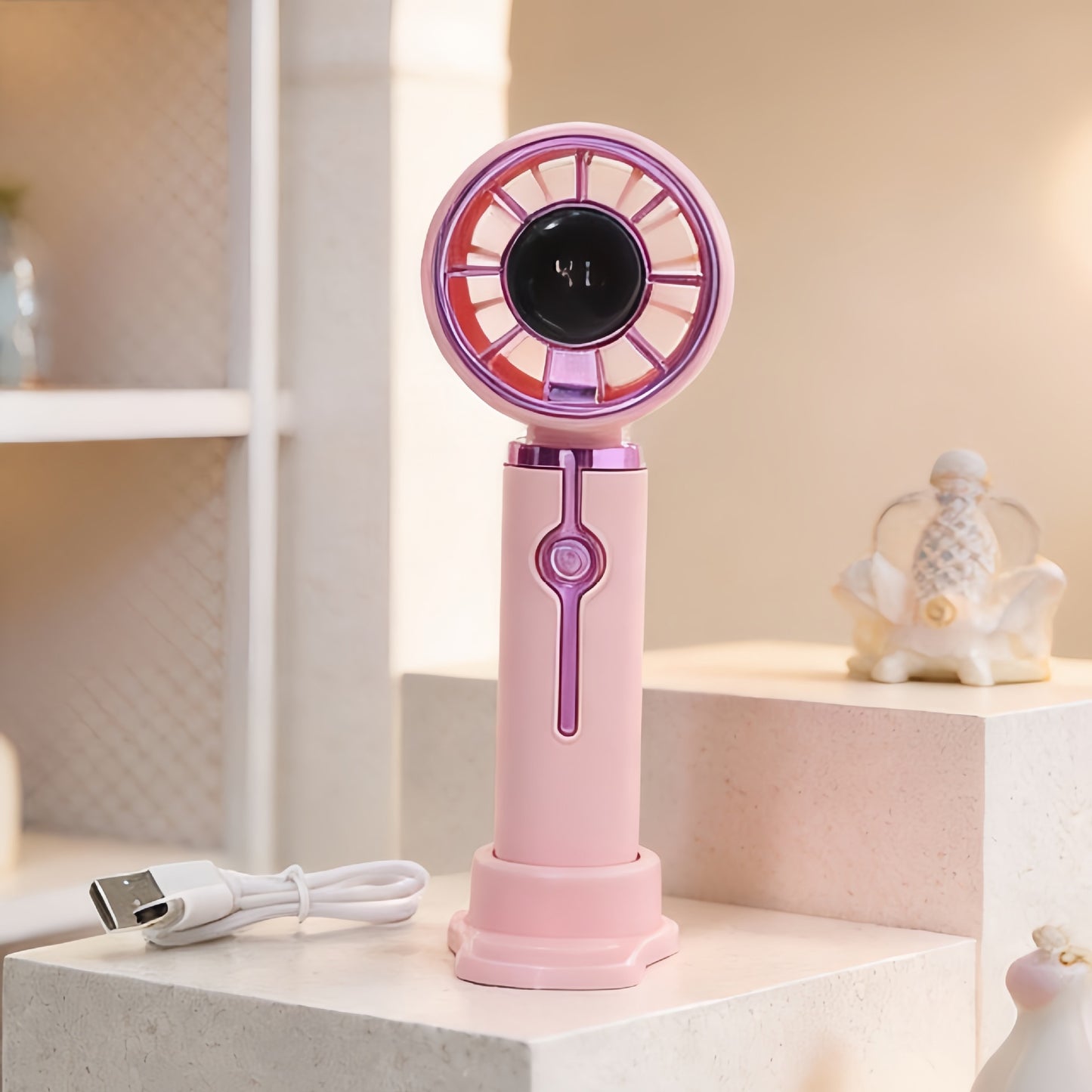 Damen Tragbarer Mini-Lüfter mit USB-Ladefunktion und stylischem Design Brehn