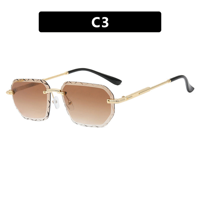 Damen geometrische Sonnenbrille mit verspiegelten Gläsern und robustem Rahmen Brehn