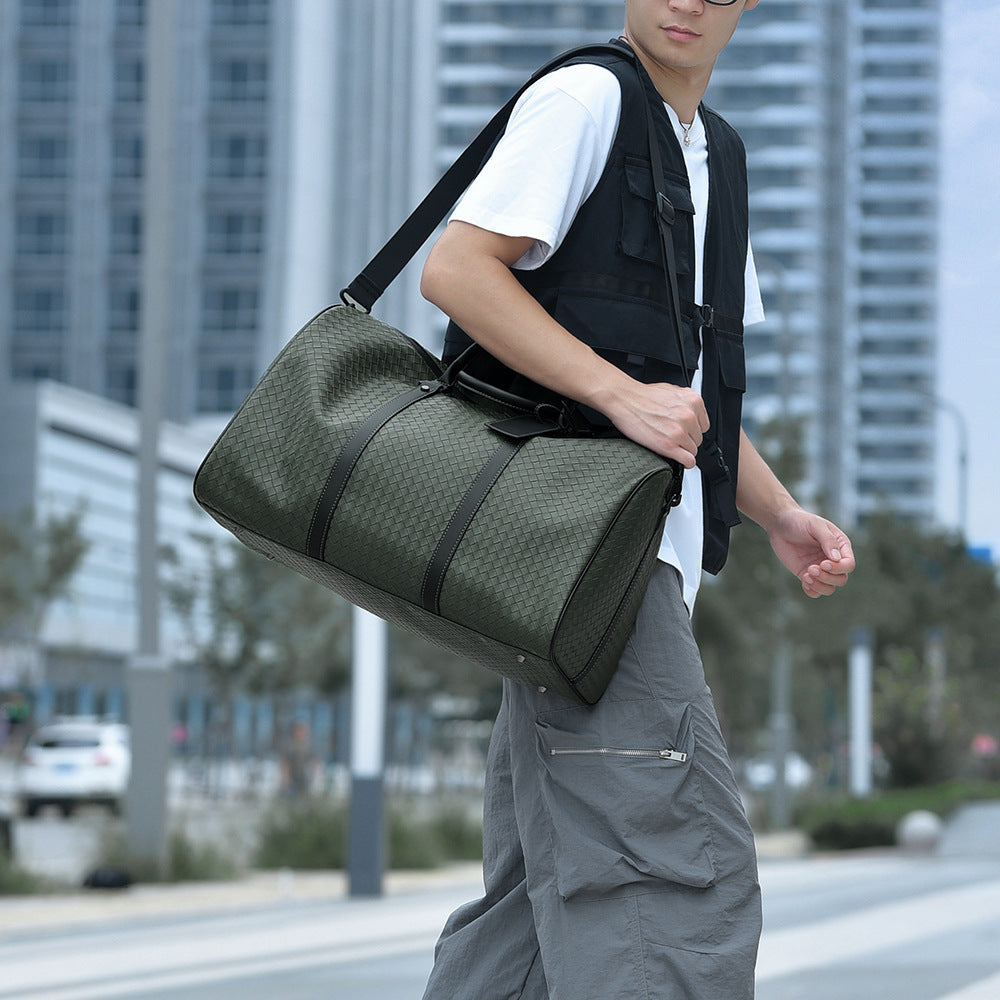 Gewebte Leder Wochenende Reise Duffle Bag Brehn