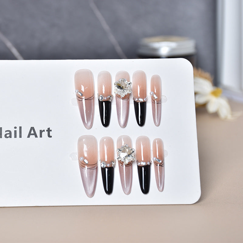 Premium Strass-beschmückte Press-On Nagelverlängerungen Brehn
