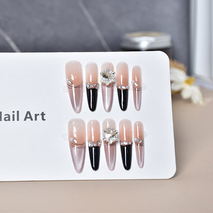 Premium Strass-beschmückte Press-On Nagelverlängerungen Brehn