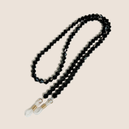 Perlenbrille Kette mit klaren Spitzen Brehn