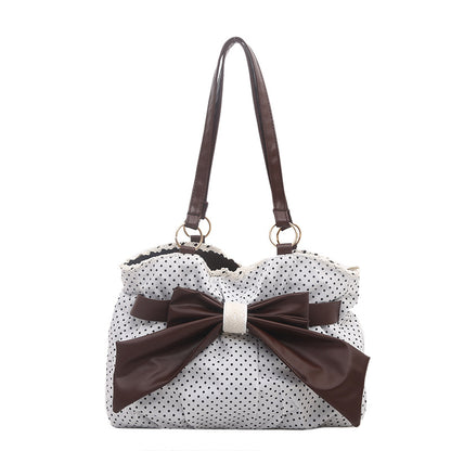 Polka-Dot-Schleifen-Akzent-Handtasche