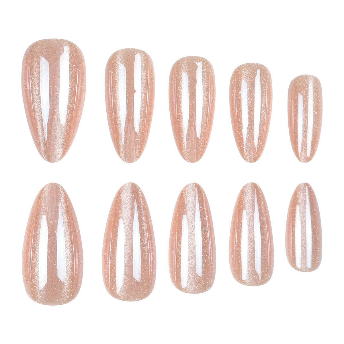 Glänzende Stiletto Druck-Nägel mit funkelndem Finish Brehn