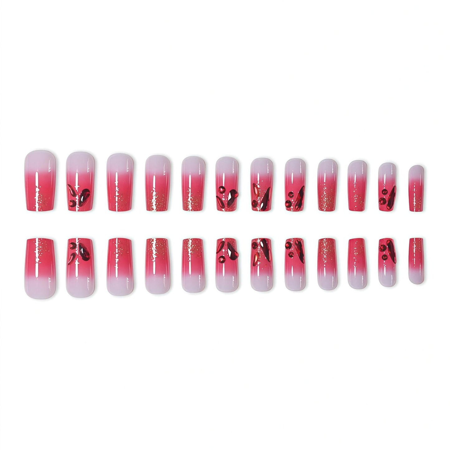 Elegante 3D Edelstein Press-On Nagelkunst Brehn