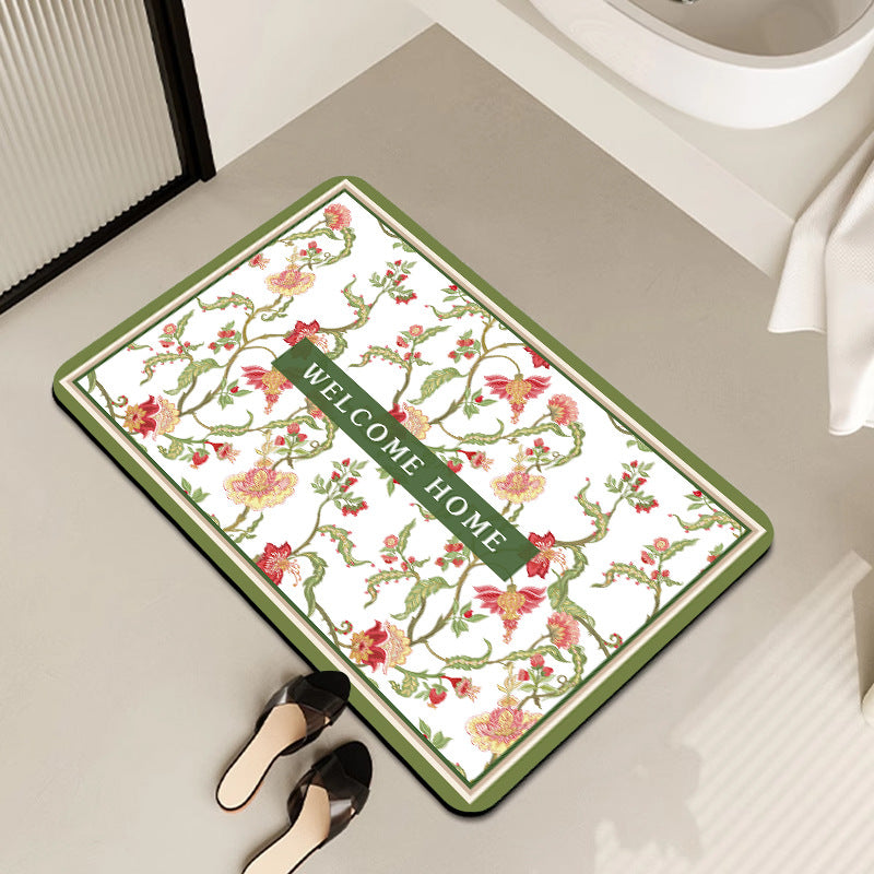 Vintage Floral Pattern Badmatte Brehn