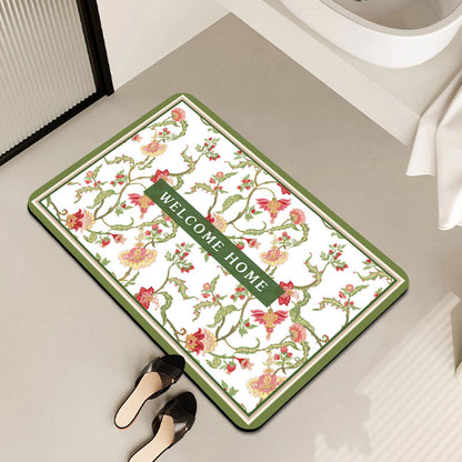 Vintage Floral Pattern Badmatte Brehn