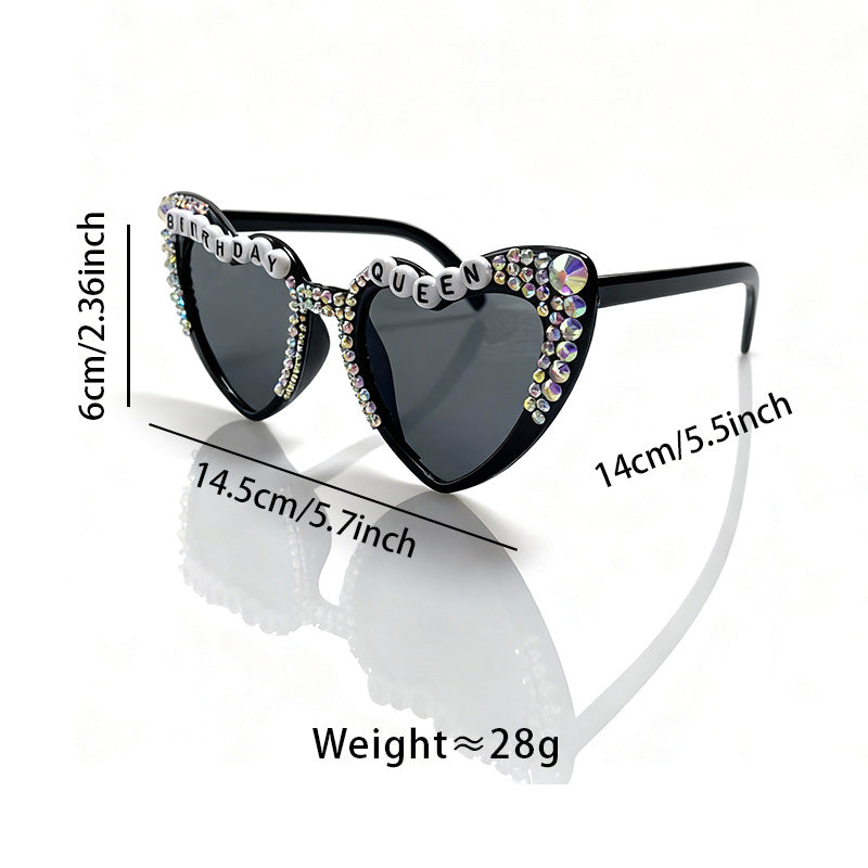 Dekorative mit Strass verziert Herzförmige Sonnenbrille Brehn