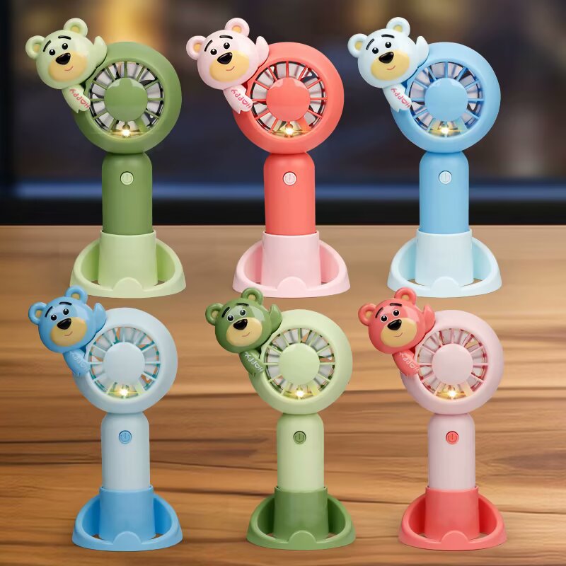 Unisex Tragbarer Handventilator mit Tiermotiv und LED-Lichtfunktion Brehn