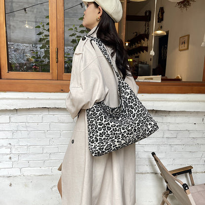 Leopard Print Schlappe Schultertasche