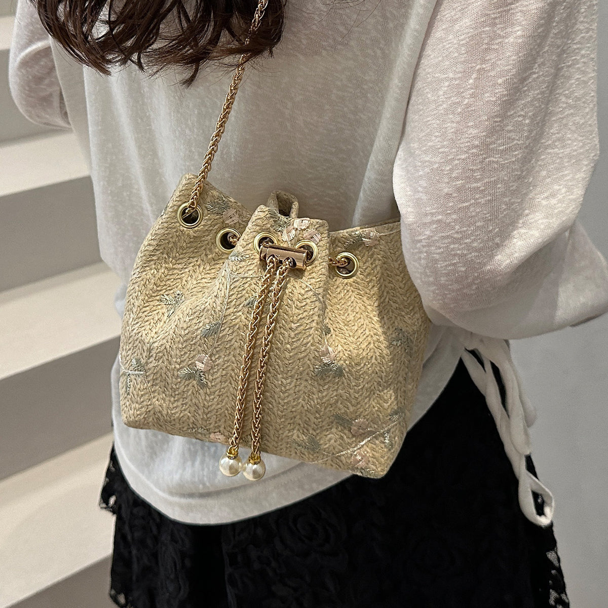 Dekorative Kordelzug-Handtasche
