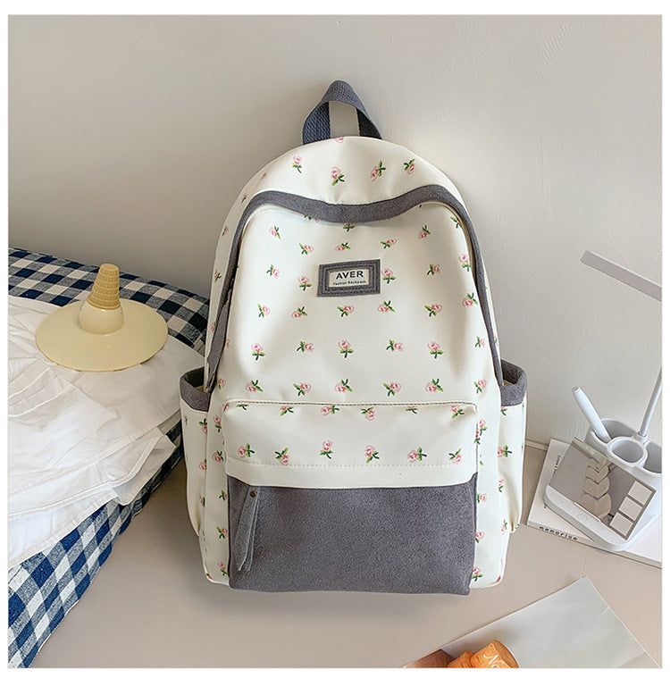 Floral Print Lässiger Schulrucksack