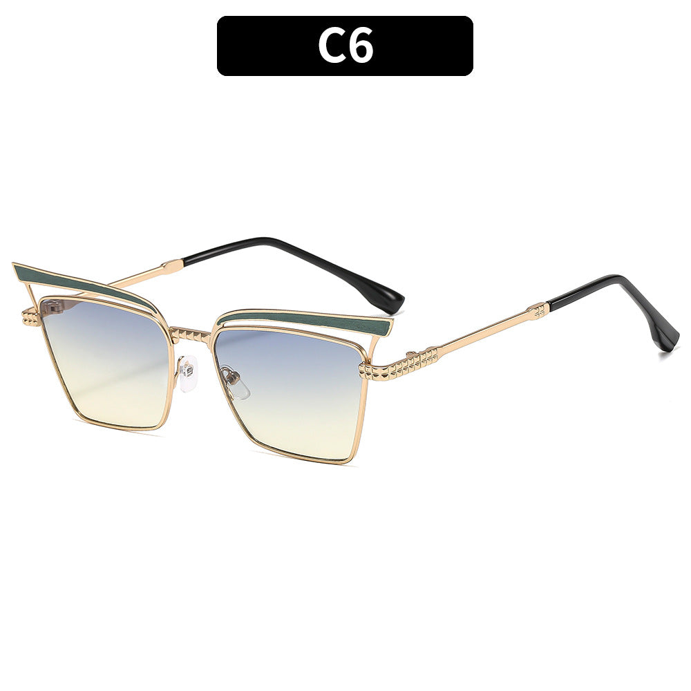 Luxe geometrische Schild Sonnenbrille