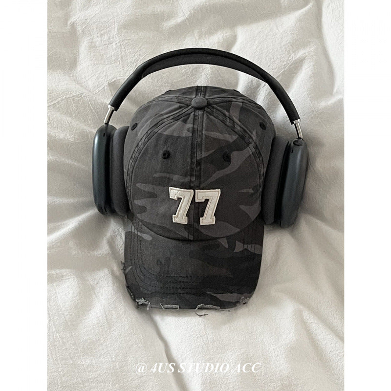 Damen Distressed Camouflage Baseball Cap Brehn