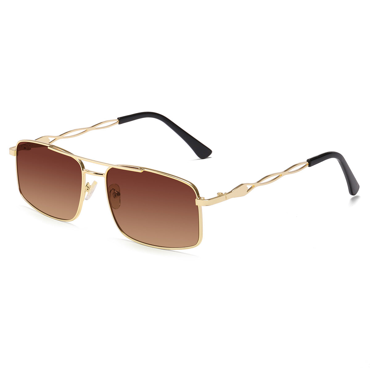 Damen Sonnenbrille mit trendigem rechteckigem Rahmen und gelben Gläsern Brehn