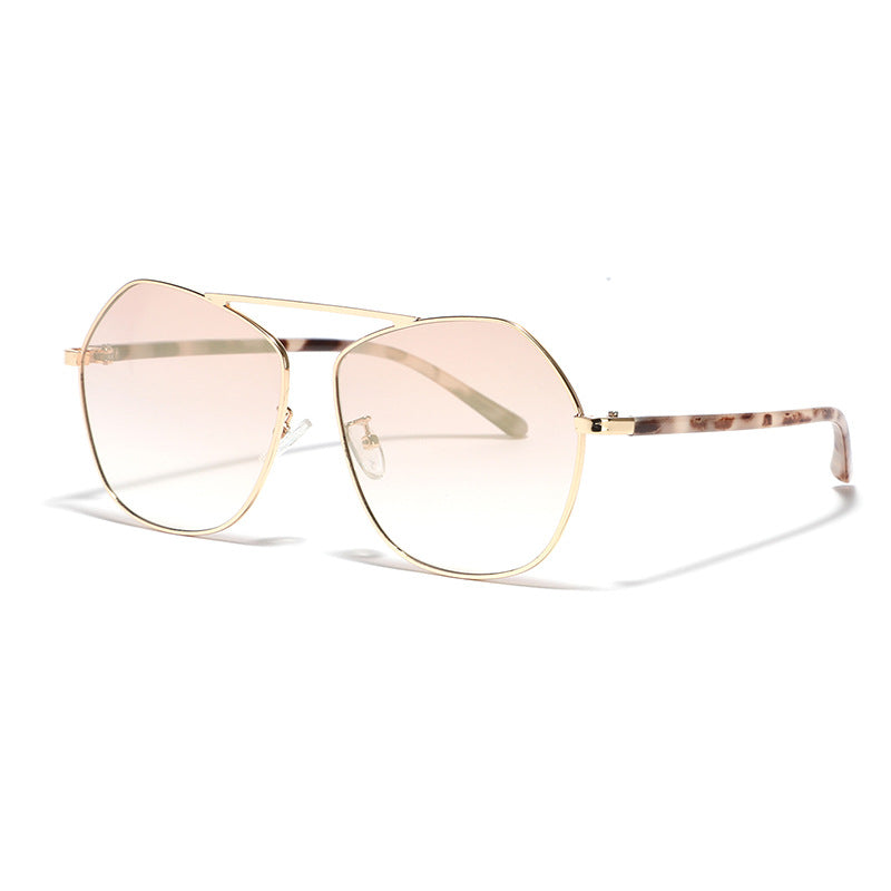 Damen geometrische Sonnenbrille mit luxuriösem Metallrahmen Brehn