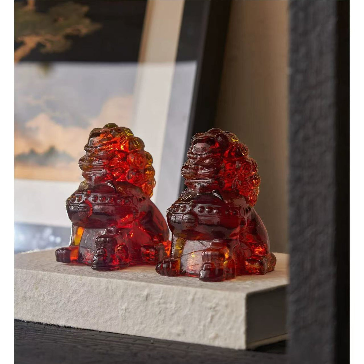 Dekorative Wächterlöwenfiguren