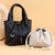 Dual-Compartment Textured Leather Tote Bag Brehn