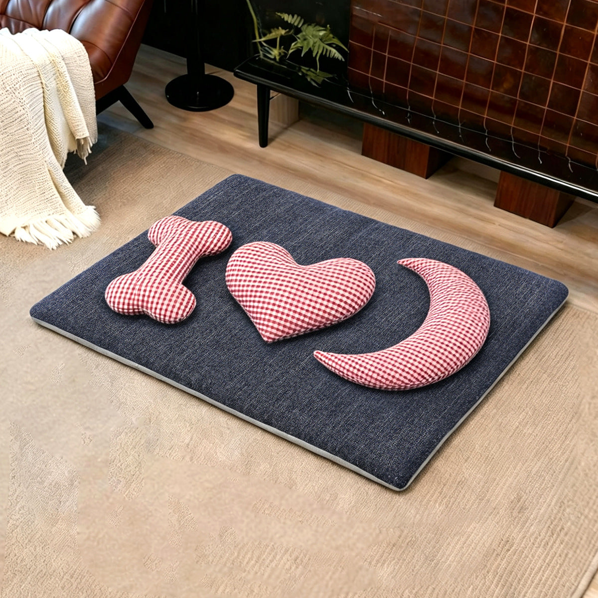 Unisex Verspielte und gemütliche Haustiermatte mit Kissenformen Brehn