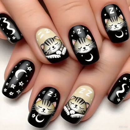 Verspielt Kätzchen-Themen Nagelkunst Brehn