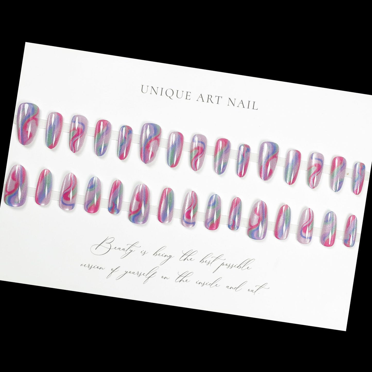 Marmorierte Fantasy Press-On Nagelspitzen Brehn