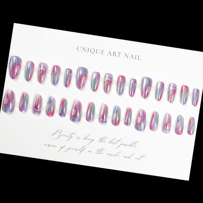 Marmorierte Fantasy Press-On Nagelspitzen Brehn
