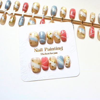 Himmlisch inspiriertes Press-On Nail Art Set