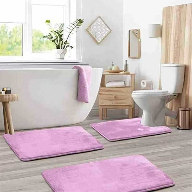 Weiches Plüsch-Badematten-Set