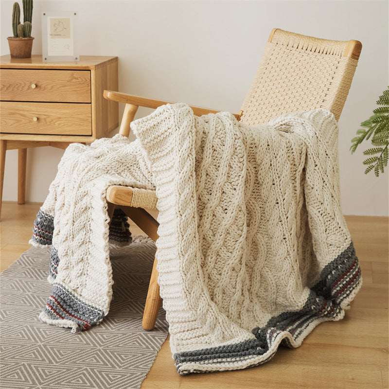 Oversized Chunky Kabelstrick Wurfdecke