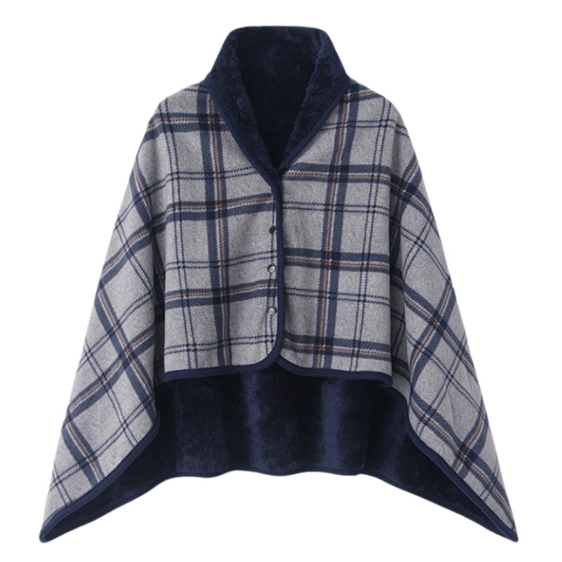 Damen Elegante und komfortable Fleece-Poncho-Decke Brehn