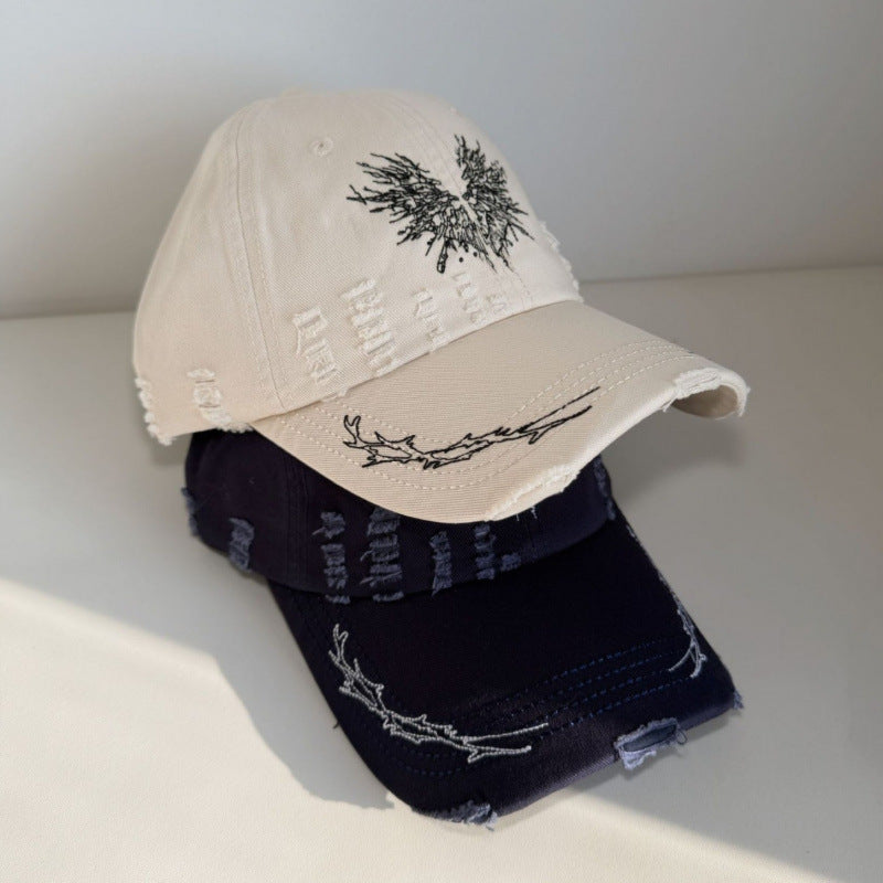 Damen Distressed Graphic Snapback Cap Brehn