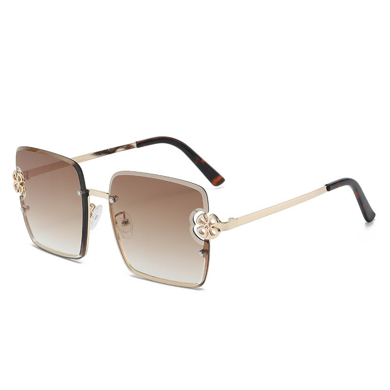 Damen quadratische Sonnenbrille mit floralem Design Brehn