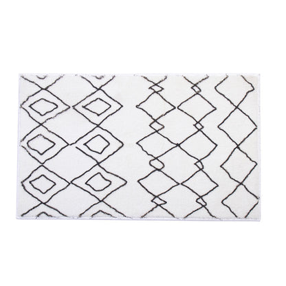 Weicher Hochflor-Badematten-Teppich mit Berber‑inspiriertem Rhombenmuster Brehn