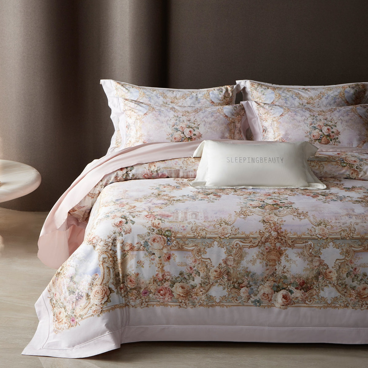 Luxuriöses Floral Baumwollsateen Bettbezug Set
