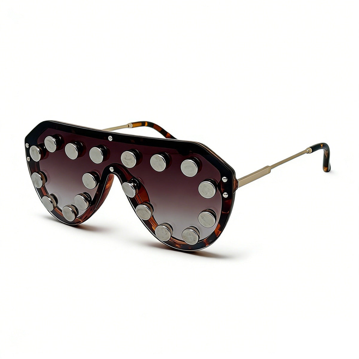 Damen extravagante Designer-Sonnenbrille mit geometrischen Akzenten Brehn