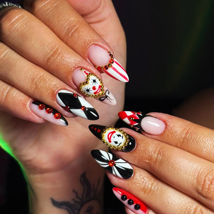 Künstlerische 3D-Clown-Themen-Nagelkunstverlängerungen Brehn