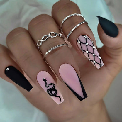 Glamouröse Glitzer-Stiletto Press-On Nägel Brehn