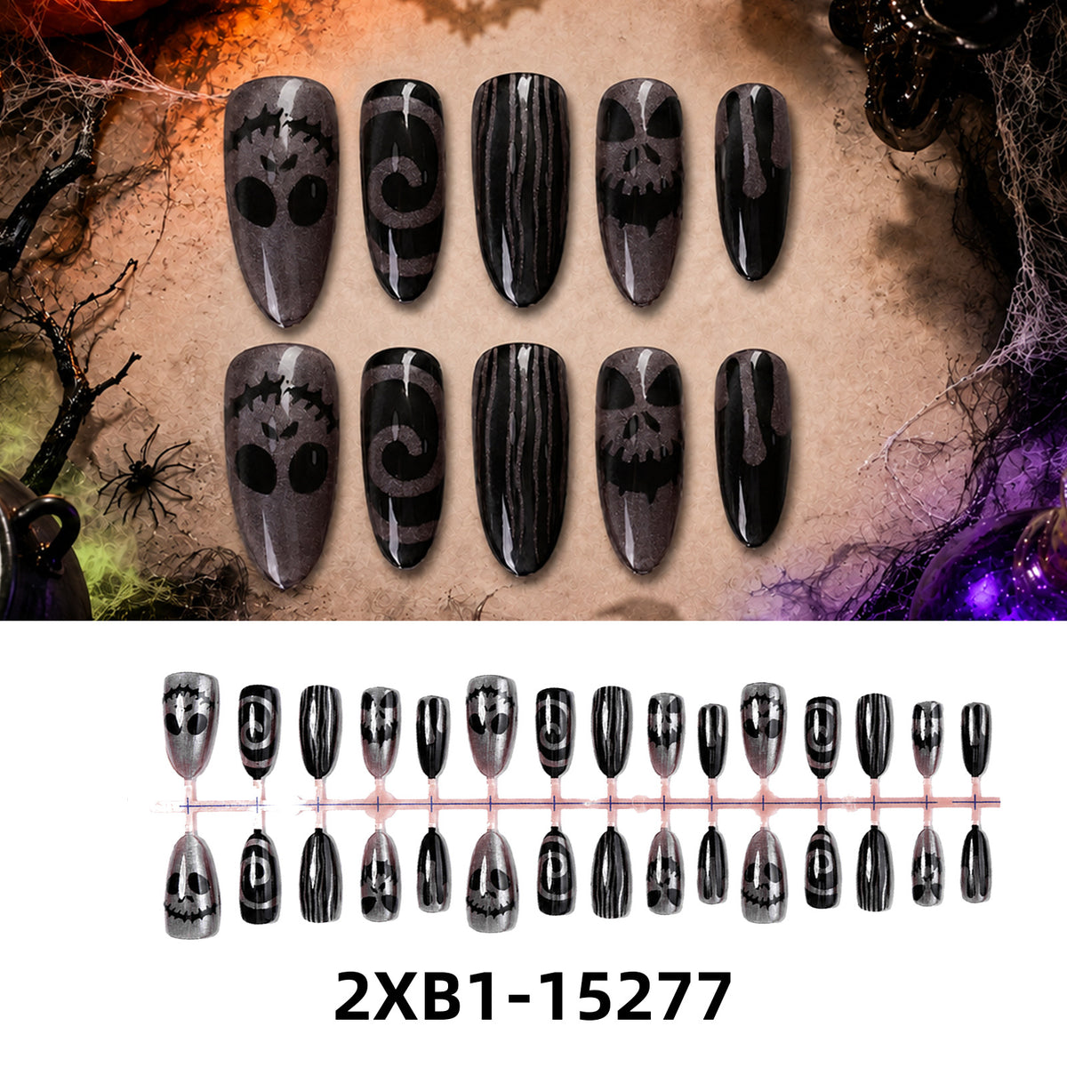Kunstnagelset mit kreativen Halloween-Motiven Brehn