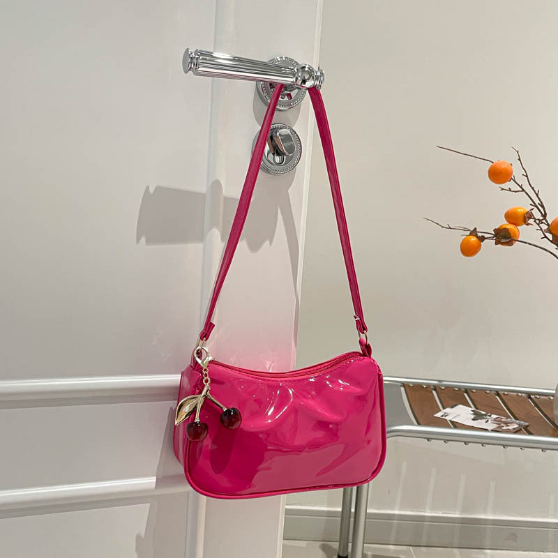 WoGlossy Texturiertes Handheld Crossbody Bag Brehn
