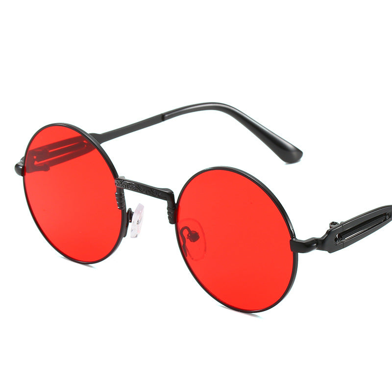 Damen runde modische Sonnenbrille mit feinem Metallgestell Brehn
