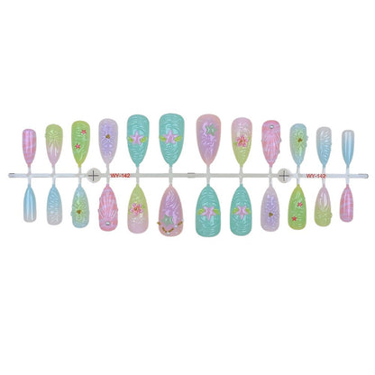 Künstlerisch Natur-inspiriertes Press-On Nagelset Brehn