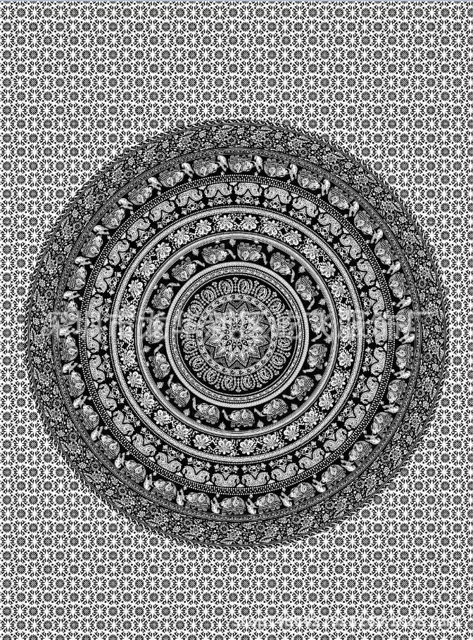Mandala-inspiriertes dekoratives Wandteppich