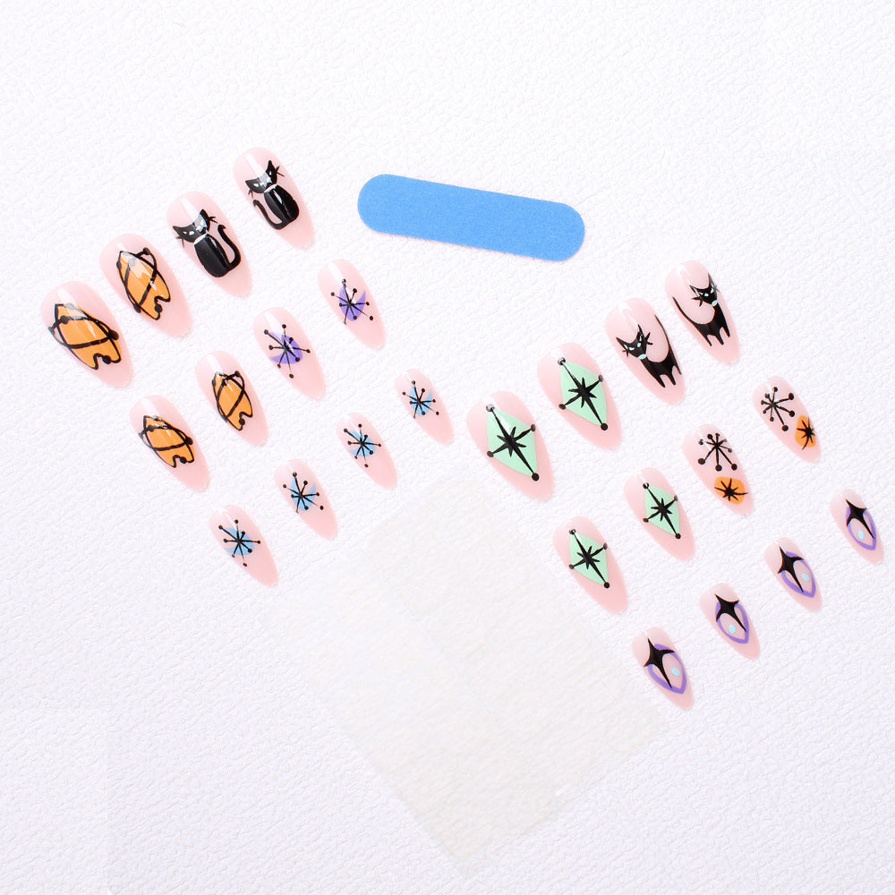 Kunstnagelset mit künstlerischen Halloween-Motiven Brehn