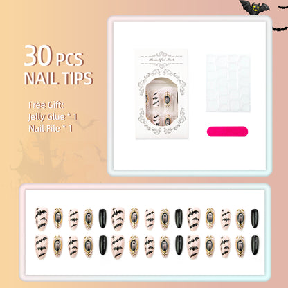Gothische Halloween-Themen Press-On Nagelkunst Set