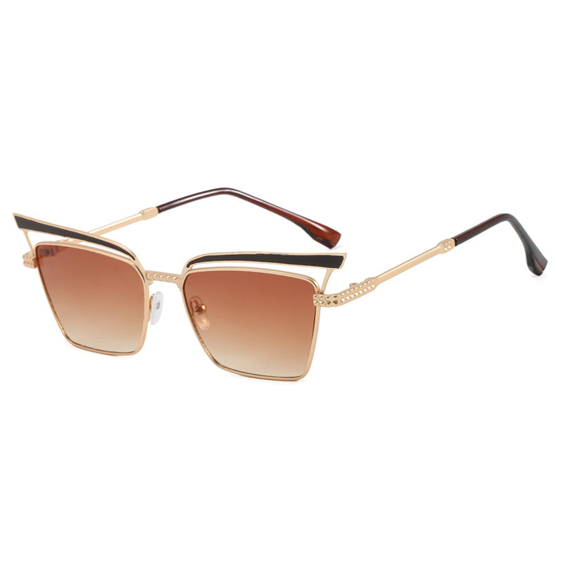 Damen quadratische Designer-Brille mit filigranem Metallrahmen Brehn