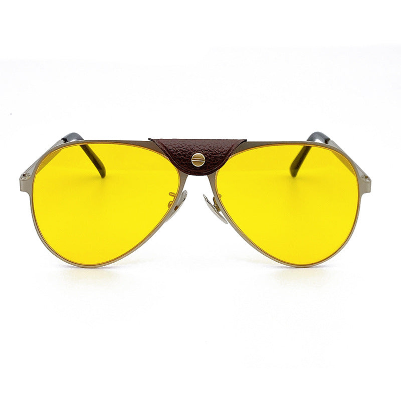 Retro Piloten-Sonnenbrille mit Blau Getönten Gläsern Brehn